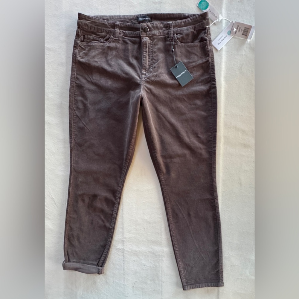 NWT Brown Corduroy Prosperity Shiela Jeans Tapered Leg (32/14) - Picture 3 of 14